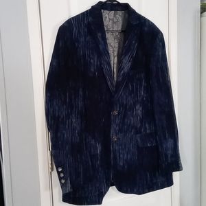 Unique Ross Graison Blue Corduroy Sport Coat/Jacket 44R